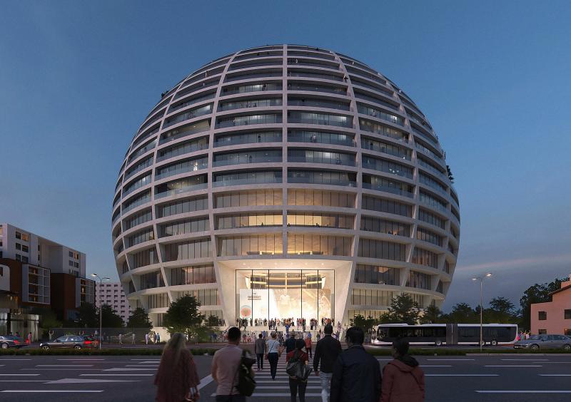 MVRDV спроектировала гигантскую сферу для спортивной арены в Тиране